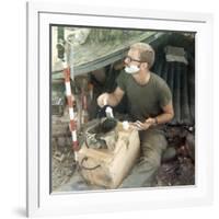 Snapshot of Us Soldier in Vietnam, Ca. 1970-null-Framed Photographic Print