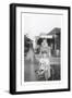 Snapshot of Woman, Son and Dog-null-Framed Art Print