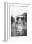 Snapshot of Woman, Son and Dog-null-Framed Art Print