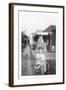 Snapshot of Woman, Son and Dog-null-Framed Art Print