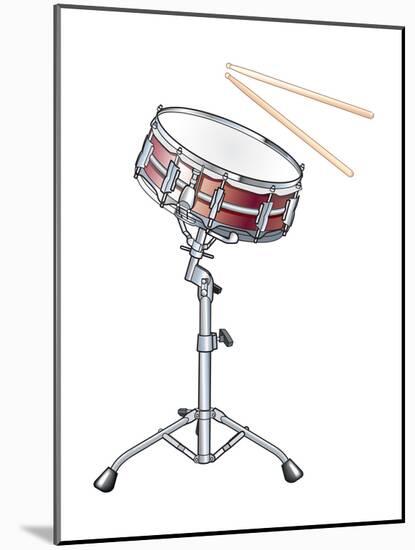 Snare Drum and Drumsticks, Percussion, Musical Instrument-Encyclopaedia Britannica-Mounted Poster