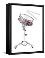 Snare Drum and Drumsticks, Percussion, Musical Instrument-Encyclopaedia Britannica-Framed Stretched Canvas