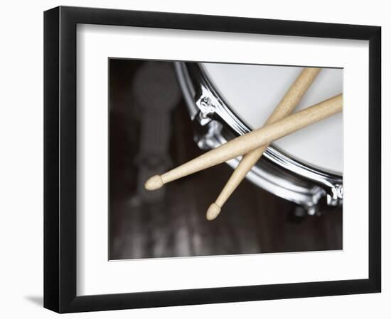 Snare Drum and Drumsticks-Roy McMahon-Framed Photographic Print