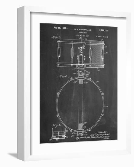 Snare Drum Instrument Patent-null-Framed Art Print