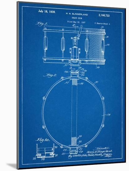 Snare Drum Instrument Patent-null-Mounted Art Print
