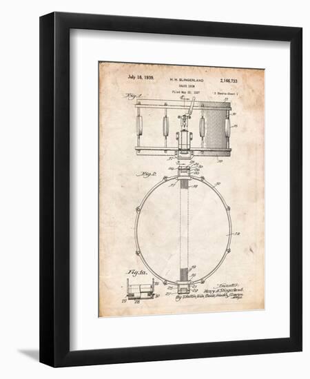 Snare Drum Instrument Patent-Cole Borders-Framed Art Print