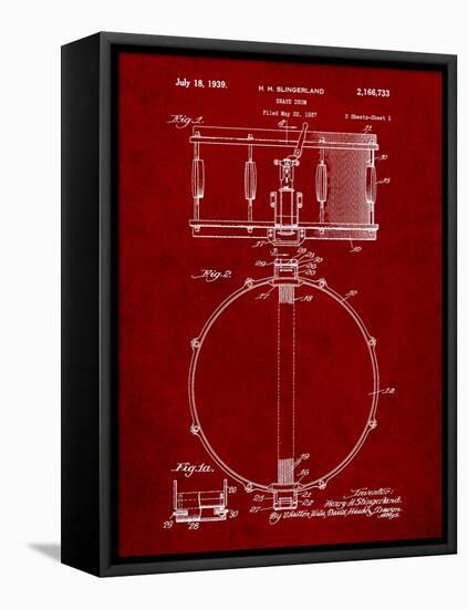 Snare Drum Instrument Patent-Cole Borders-Framed Stretched Canvas