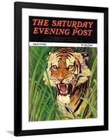 "Snarling Tiger," Saturday Evening Post Cover, April 19, 1941-Emmett Watson-Framed Giclee Print