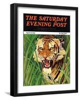 "Snarling Tiger," Saturday Evening Post Cover, April 19, 1941-Emmett Watson-Framed Giclee Print