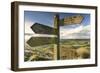 Sneck Yate signpost at Whitestone Cliffe, on The Cleveland Way long distance footpath, North Yorksh-John Potter-Framed Photographic Print