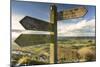 Sneck Yate signpost at Whitestone Cliffe, on The Cleveland Way long distance footpath, North Yorksh-John Potter-Mounted Photographic Print