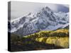 Sneffels Range with Aspens in Fall Colors, Near Ouray, Colorado-James Hager-Stretched Canvas