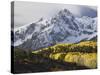 Sneffels Range with Aspens in Fall Colors, Near Ouray, Colorado-James Hager-Stretched Canvas