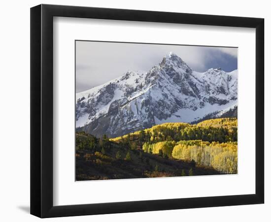 Sneffels Range with Aspens in Fall Colors, Near Ouray, Colorado-James Hager-Framed Photographic Print