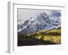 Sneffels Range with Aspens in Fall Colors, Near Ouray, Colorado-James Hager-Framed Photographic Print