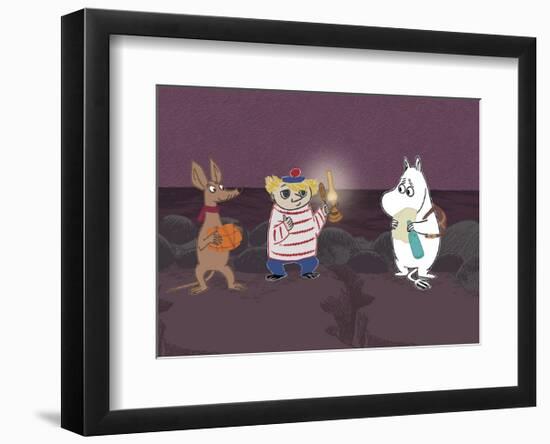 Sniff, Two-Ticky and Moomintroll-Tove Jansson-Framed Art Print