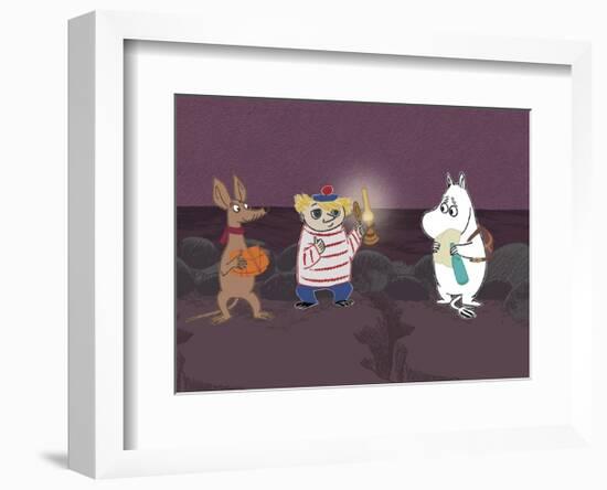 Sniff, Two-Ticky and Moomintroll-Tove Jansson-Framed Art Print