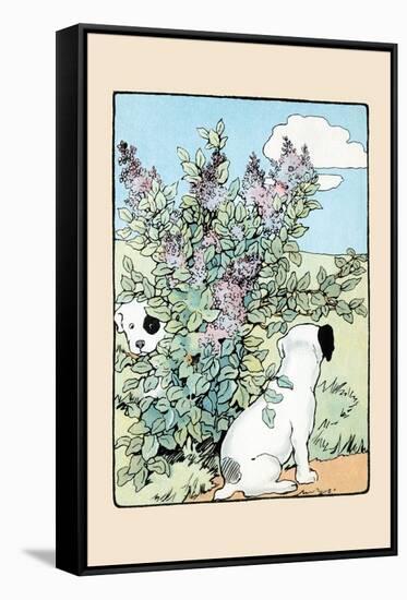 Snip And Snap Play In the Lilac Bushes-Julia Dyar Hardy-Framed Stretched Canvas