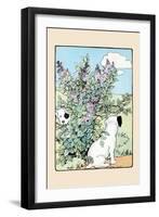 Snip And Snap Play In the Lilac Bushes-Julia Dyar Hardy-Framed Art Print