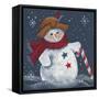 Snomwan with Candy Cane-Beverly Johnston-Framed Stretched Canvas