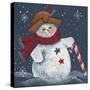 Snomwan with Candy Cane-Beverly Johnston-Stretched Canvas