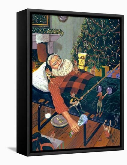 Snoozing Santa-Scott Westmoreland-Framed Stretched Canvas