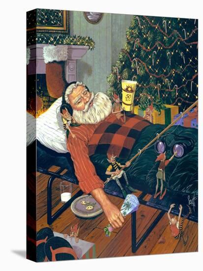 Snoozing Santa-Scott Westmoreland-Stretched Canvas