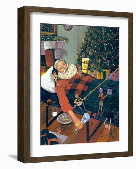 Snoozing Santa-Scott Westmoreland-Framed Art Print