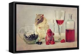 Snoozy Loves to Eat-Ellen Van Deelen-Framed Stretched Canvas