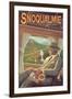 Snoqualmie by Air, Snoqualmie Falls, Washington-Lantern Press-Framed Art Print