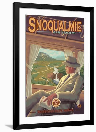 Snoqualmie by Air, Snoqualmie Falls, Washington-Lantern Press-Framed Art Print