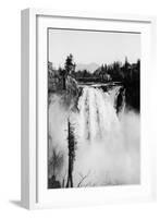 Snoqualmie Falls and Lodge, Washington Photograph - Snoqualmie, WA-Lantern Press-Framed Art Print