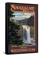 Snoqualmie Falls by Day, Washington-Lantern Press-Framed Stretched Canvas