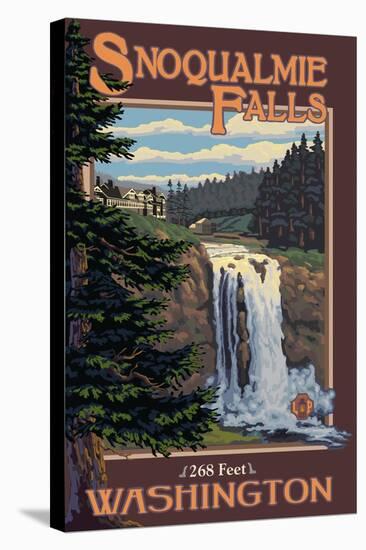 Snoqualmie Falls by Day, Washington-Lantern Press-Stretched Canvas