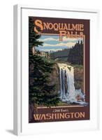 Snoqualmie Falls by Day, Washington-Lantern Press-Framed Art Print