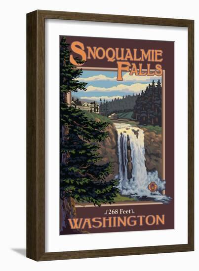 Snoqualmie Falls by Day, Washington-Lantern Press-Framed Art Print