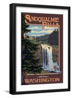 Snoqualmie Falls by Day, Washington-Lantern Press-Framed Art Print