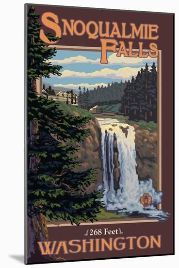 Snoqualmie Falls by Day, Washington-Lantern Press-Mounted Art Print