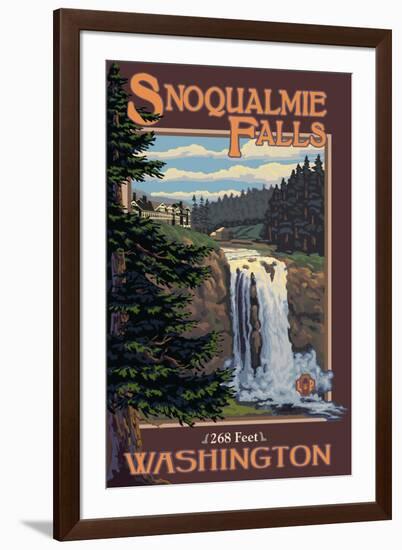 Snoqualmie Falls by Day, Washington-Lantern Press-Framed Art Print