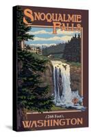 Snoqualmie Falls by Day, Washington-Lantern Press-Stretched Canvas