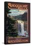 Snoqualmie Falls by Day, Washington-Lantern Press-Framed Stretched Canvas