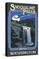 Snoqualmie Falls by Night, Washington-Lantern Press-Stretched Canvas