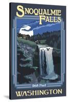 Snoqualmie Falls by Night, Washington-Lantern Press-Stretched Canvas