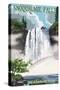 Snoqualmie Falls, Washington - Summer Scene-Lantern Press-Stretched Canvas