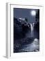 Snoqualmie Falls, Washington, View of the Falls at Night-Lantern Press-Framed Art Print