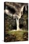 Snoqualmie Falls, Washington - View of Waterfall - Sepia Tone-Lantern Press-Stretched Canvas