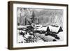 Snoqualmie Pass Ski Park and Lodge Photograph - Snoqualmie Pass, WA-Lantern Press-Framed Art Print