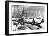 Snoqualmie Pass Ski Park and Lodge Photograph - Snoqualmie Pass, WA-Lantern Press-Framed Art Print