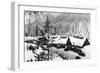 Snoqualmie Pass Ski Park and Lodge Photograph - Snoqualmie Pass, WA-Lantern Press-Framed Art Print