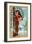 Snoqualmie Pass, Washington - Art Nouveau Skier-Lantern Press-Framed Art Print